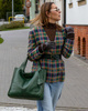 Modna torebka damska skórzany shopper bag - MARCO MAZZINI Portofino Max ciemny zielony